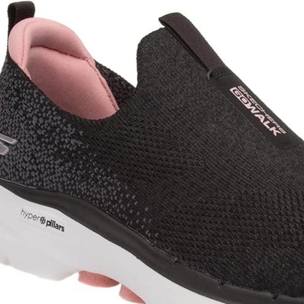 Imagem de Tênis Feminino Skechers Go Walk 6 Elástico - Cinza