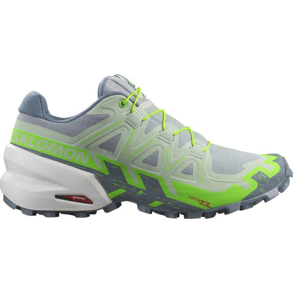 Tênis Feminino Speedcross 6 Cinza e Verde Trail Running Salomon Imagem de Tênis Feminino Speedcross 6 Cinza e Verde Trail Running Salomon