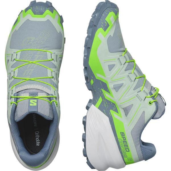 Tênis Feminino Speedcross 6 Cinza e Verde Trail Running Salomon Imagem de Tênis Feminino Speedcross 6 Cinza e Verde Trail Running Salomon