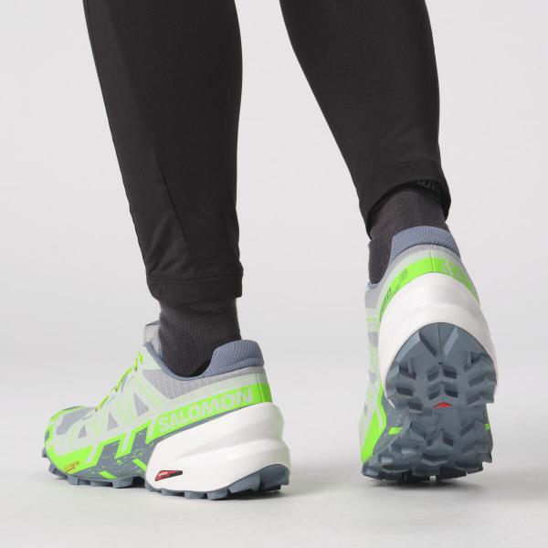 Tênis Feminino Speedcross 6 Cinza e Verde Trail Running Salomon Imagem de Tênis Feminino Speedcross 6 Cinza e Verde Trail Running Salomon