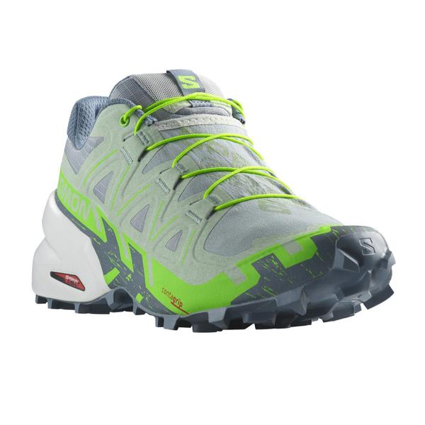 Tênis Feminino Speedcross 6 Cinza e Verde Trail Running Salomon Imagem de Tênis Feminino Speedcross 6 Cinza e Verde Trail Running Salomon