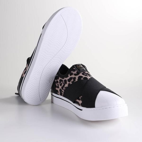 Imagem de Tênis Feminino Via Marte Casual Slip On 016-010 Onça/Preto