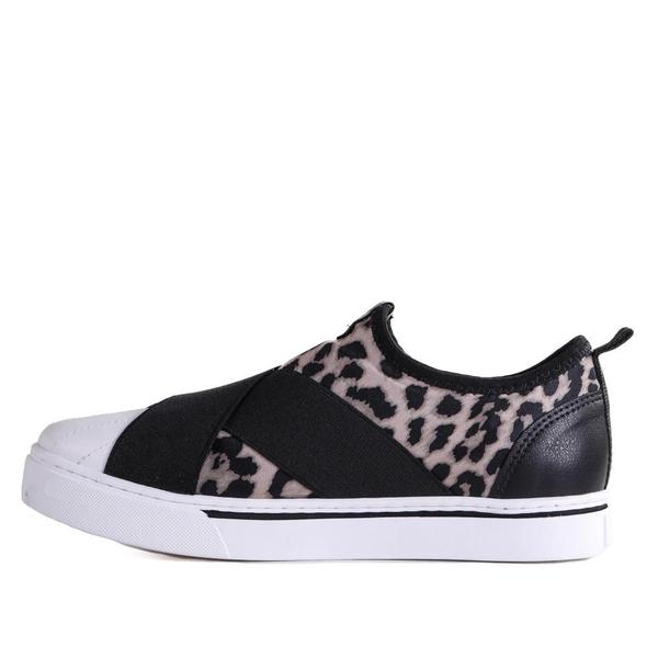 Imagem de Tênis Feminino Via Marte Casual Slip On 016-010 Onça/Preto