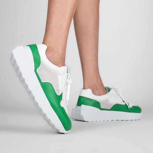 Imagem de Tênis Flatform Jogging com Tela  Verde