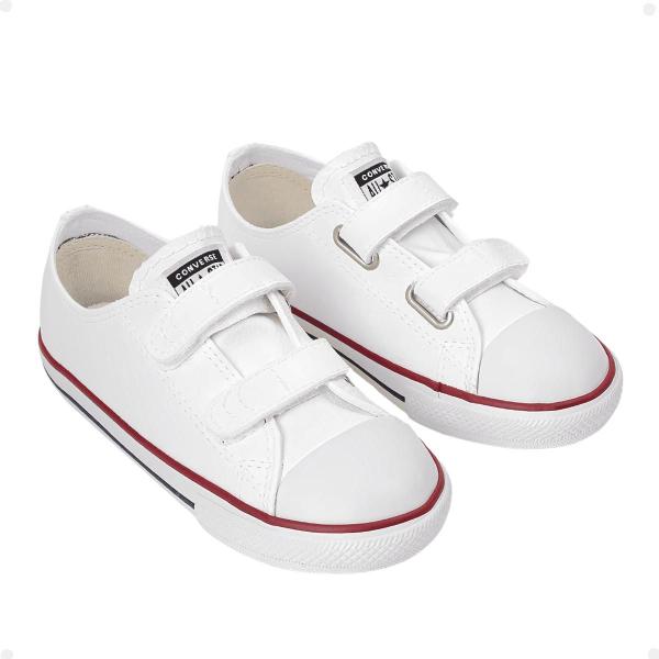 Imagem de Tênis Infantil Converse Original Chuck Calce Fácil Duplo Cano Baixo Branco