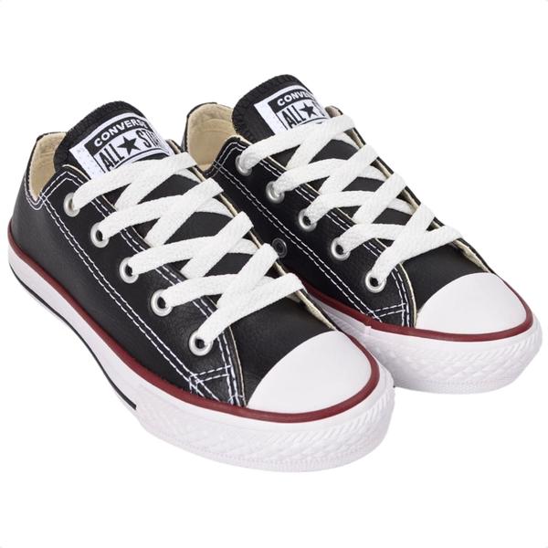 Imagem de Tênis Infantil Converse Original Chuck Taylor Couro Cano Baixo Preto