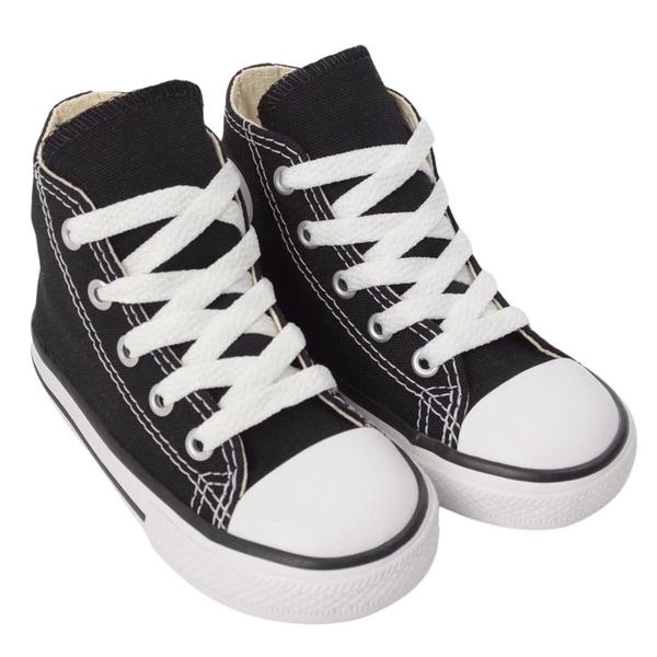 Imagem de Tênis Infantil Converse Original Chuck Taylor Criança Canvas Cano Alto Lona Preto