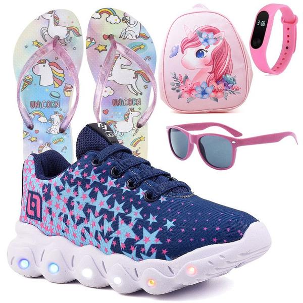 Tenis Infantil De Led Meninas Calce Facil Desenhos Luzinha LIGHT + Mochila Chinelo Oculos Relogio - CALCADOS LGHT LIGHT Imagem de Tenis Infantil De Led Meninas Calce Facil Desenhos Luzinha LIGHT + Mochila Chinelo Oculos Relogio
