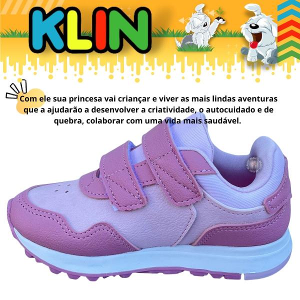 Imagem de Tênis Infantil Feminino Klin Walk 216101 Anatômico De Menina Sem Cadarço