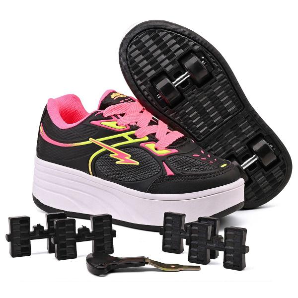 Tênis Infantil Patins com Rodinhas Chave para Remoção Patins