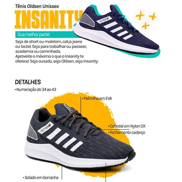 tenis Insanity corrida academia treino macio 34-43 feminino e