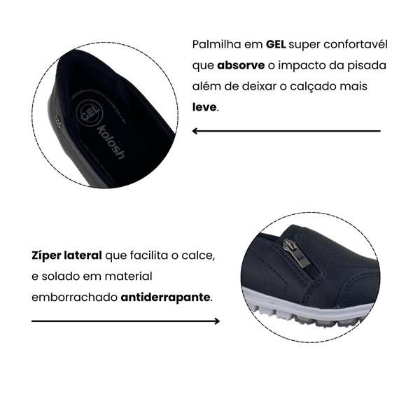 Imagem de Tenis Kolosh Casual Ziper Palmilha em Gel C0526