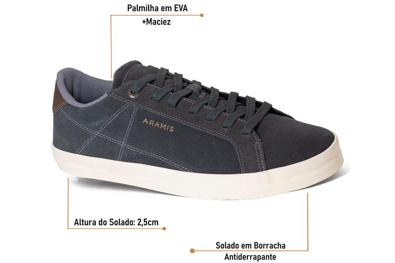 Imagem de Tênis Masculino Aramis Casual Intent Icon Couro Camurça Confortável Original AM198