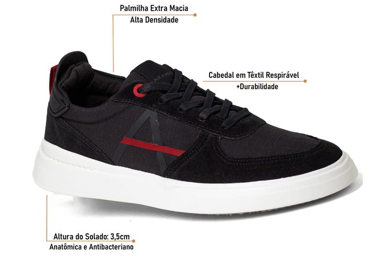 Imagem de Tênis Masculino Aramis Journey Icon Square Camurça Conforto Calce Fácil AM034