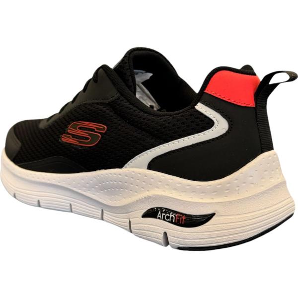 Imagem de Tênis Masculino Arch Fit Mesh Respirável Esportivo Conforto 894294 Skechers Preto