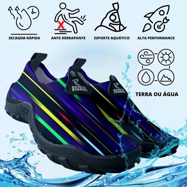 Imagem de Tenis Masculino Feminino Sapatilha Água Praia Pesca Jetski Neon Academia Ciclismo