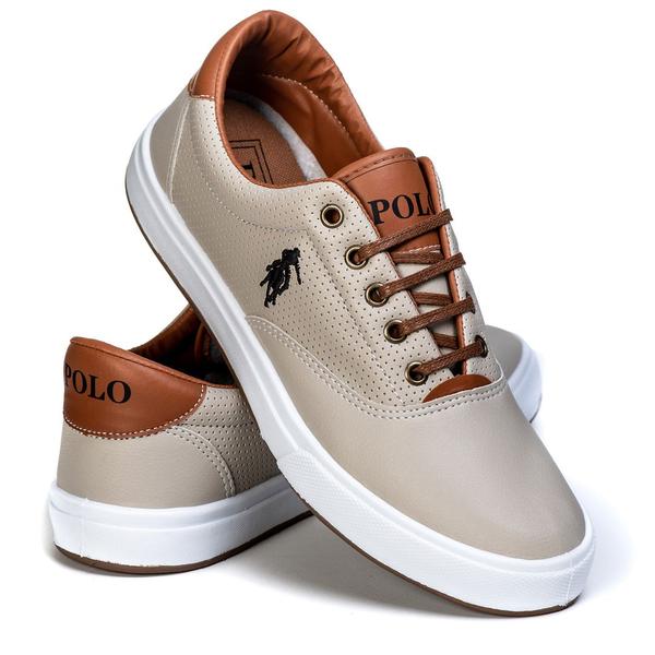 Tenis masculino Sapatenis Polo open casual confortavel macio