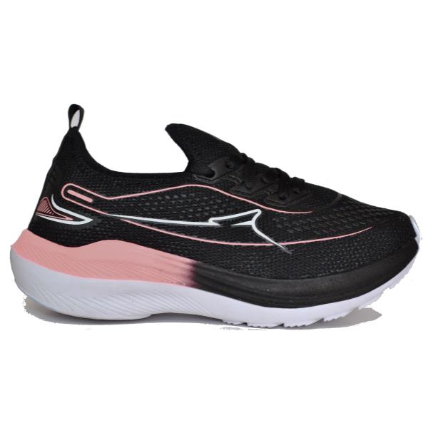 Imagem de Tenis meia feminino calcefácil  p/ academia e caminhada  ryn r1451 - preto nude + relogio + meia