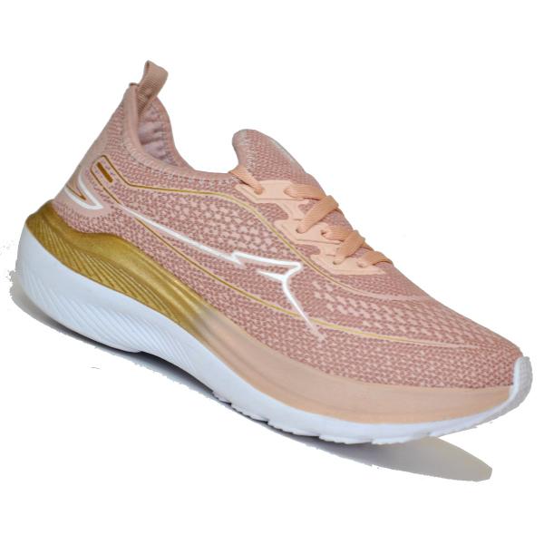 Imagem de Tenis meia feminino calcefácil  p/ academia e caminhada  ryn r1451 - rosa nude + relógio + meia