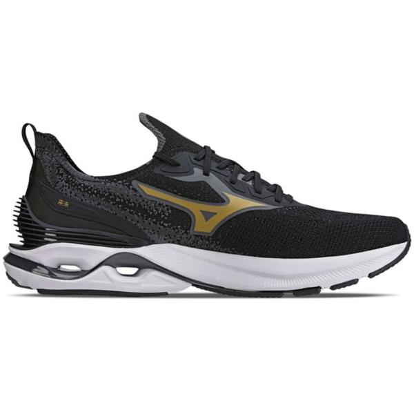 Imagem de Tênis Mizuno Wave Mirai 6 Unissex Preto Dourado