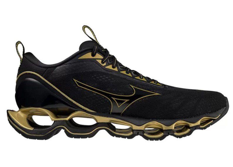 Imagem de Tênis Mizuno Wave Prophecy 11 Preto e Dourado