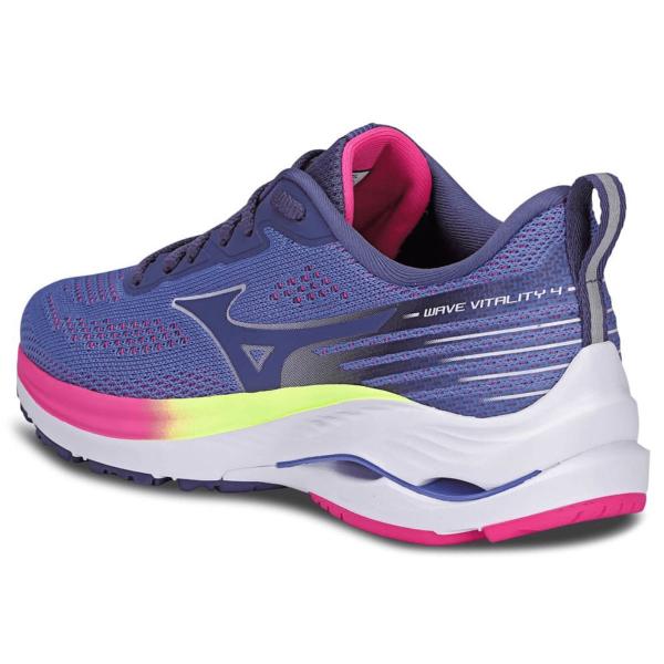 Tenis Mizuno Wave Vitality 4 Feminino Azul e Rosa Tenis de Corrida Magazine Ezu