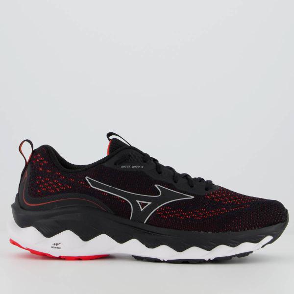 Imagem de Tênis Mizuno Wave Way 3 Preto e Vermelho