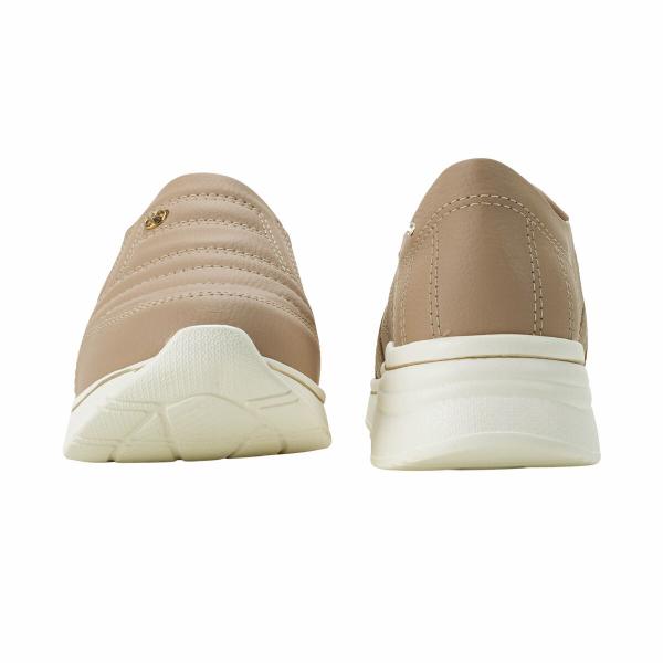 Imagem de Tênis Moda Feminino Casual Slip On Kolosh Bege