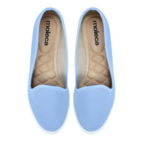 Imagem de Tenis Moleca Sapatilha Napa Tresse Santorini Jeans Azul Claro Feminino Conforto