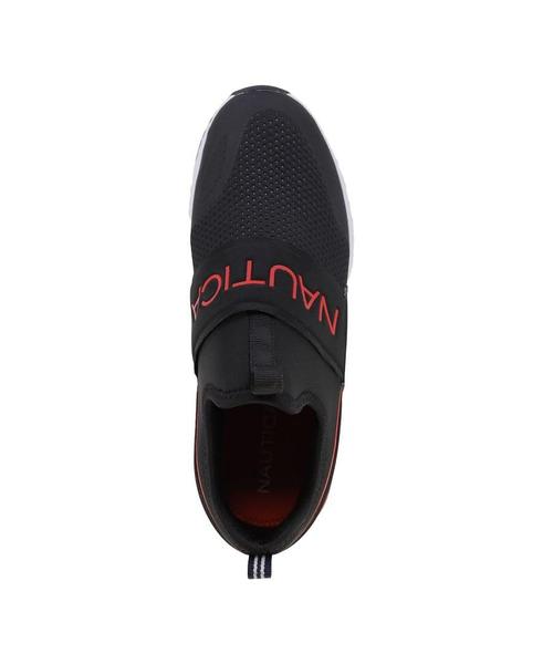 Imagem de Tênis Nautica Zento Black Red Slip-On leves para homens