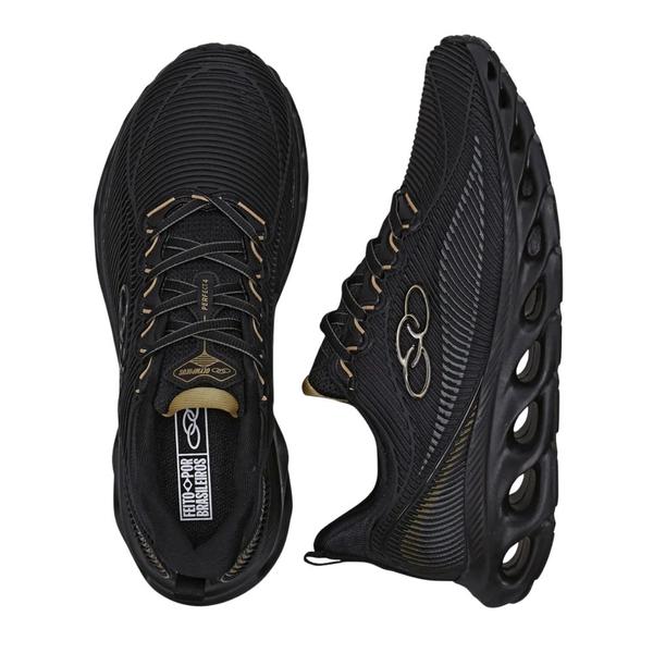 Tênis Olympikus Perfect 4 Caminhada Preto e Dourado - Masculino Imagem de Tênis Olympikus Perfect 4 Caminhada Preto e Dourado - Masculino