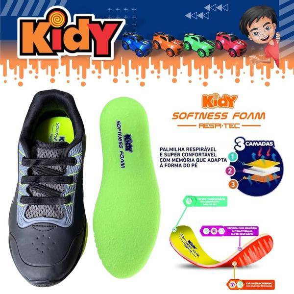 ●Kidd-x Tênis Para Menino Infantil Masculino Kidy para Criança Sem Cadarço