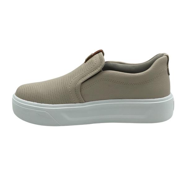 Imagem de Tênis Pegada Feminino Slip On Couro Bege 211210