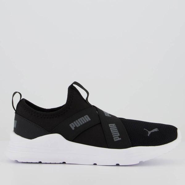 Imagem de Tênis Puma Wired Run Slip On PS BDP Infantil Preto e Branco