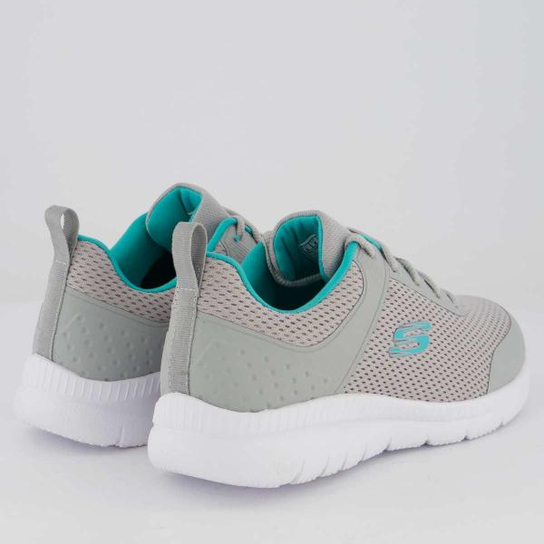 Tênis Skechers Bountiful Feminino Cinza e Branco Imagem de Tênis Skechers Bountiful Feminino Cinza e Branco