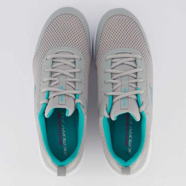 Tênis Skechers Bountiful Feminino Cinza e Branco Imagem de Tênis Skechers Bountiful Feminino Cinza e Branco