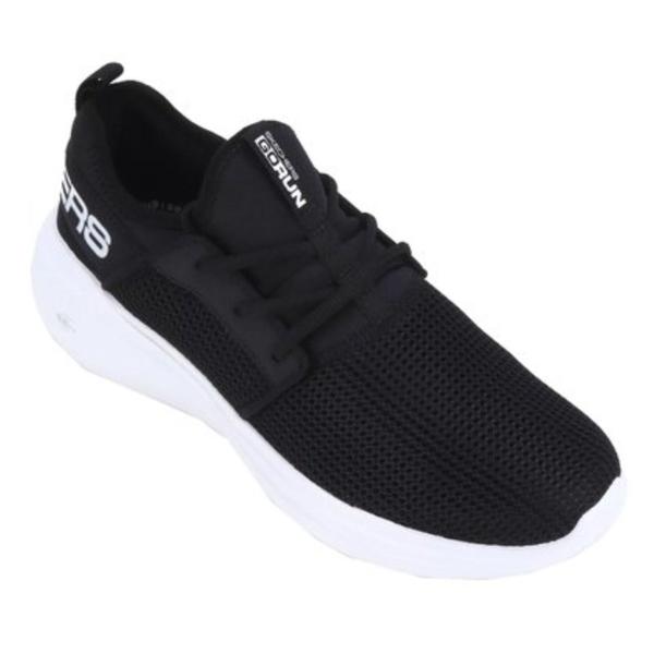 Imagem de Tenis Skechers Go Run Fast Valor Corrida Esporte Sketers Macio Conforto Preto 15103