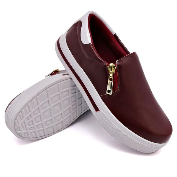 Imagem de Tênis Slip On Casual Dk Shoes com Zíper Lateral e Sola Borracha com Listra