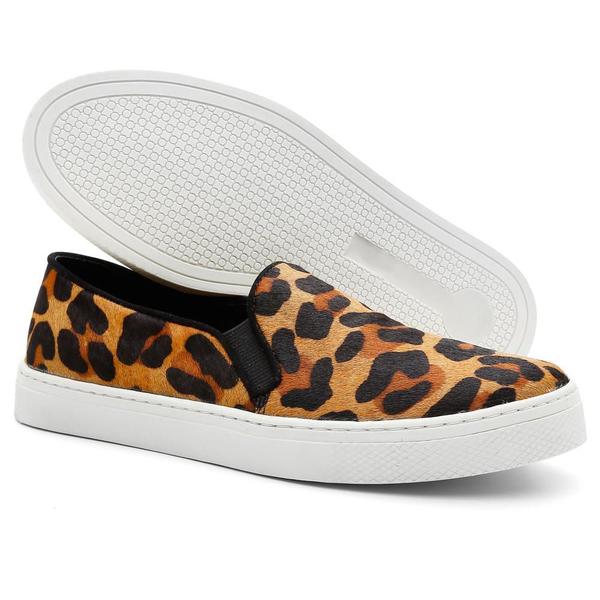 Imagem de Tênis Slip On Feminino Animal Print Onça Casual Conforto