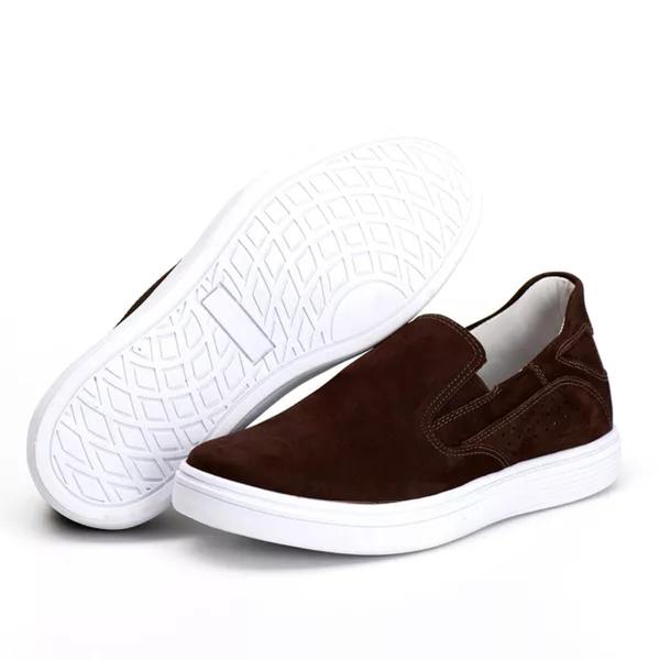 Imagem de Tênis Slip On Masculino Comfort Couro nobuck 3018