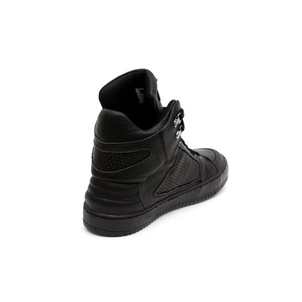 Imagem de Tênis Sneaker Feminino Cano Alto Academia Couro Legítimo 50130