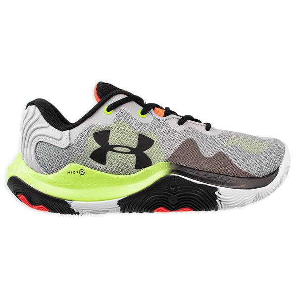 Tênis Under Armour Basquete Buzzer Cinza e Verde Imagem de Tênis Under Armour Basquete Buzzer Cinza e Verde