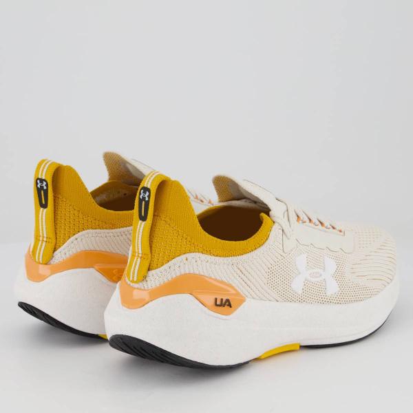 Tênis Under Armour Charged Hit Feminino Bege e Amarelo Imagem de Tênis Under Armour Charged Hit Feminino Bege e Amarelo