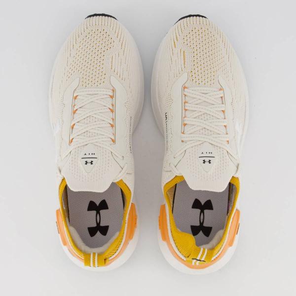 Tênis Under Armour Charged Hit Feminino Bege e Amarelo Imagem de Tênis Under Armour Charged Hit Feminino Bege e Amarelo