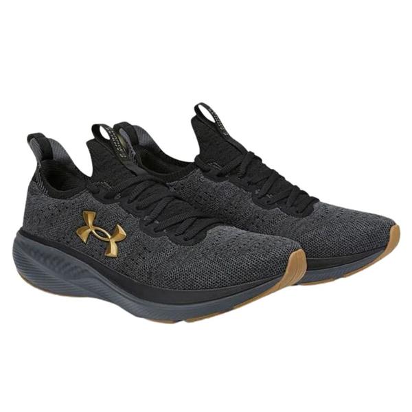 Imagem de Tênis Under Armour Charged Slight 2 Corrida Preto e Dourado - Masculino