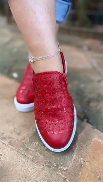 Imagem de Tênis Vivaflex Slip On Ziper Vermelho