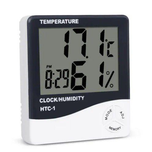 Imagem de Termo-higrômetro Relógio Digital Termômetro Higrômetro Temperatura Umidade