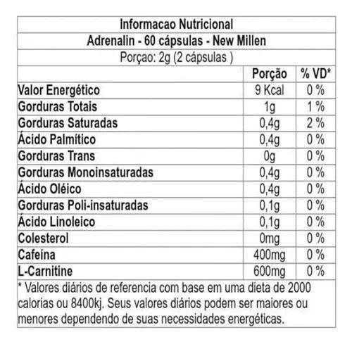 Imagem de Termogênico Adrenalin 60 Caps New Millen