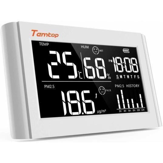 Imagem de Termohigrômetro E Monitor Qualidade Do Ar Partículas