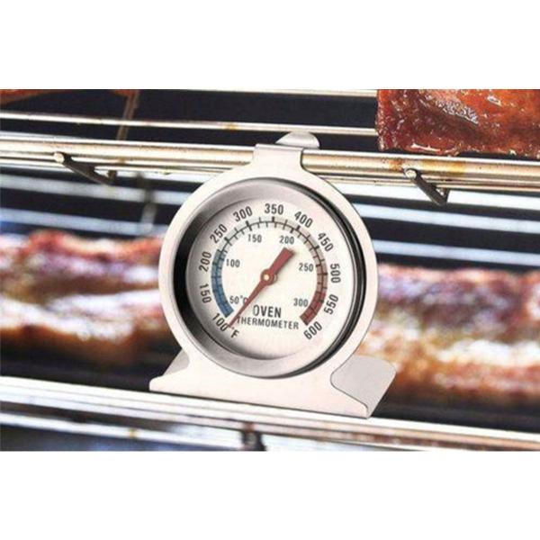 Imagem de Termometro Analogico Forno 300 Graus Inox Preparo Refeiçao Cozinha Domestico Profissional Churrasqueira Precisao Seguro Resistente Alta Temperatura